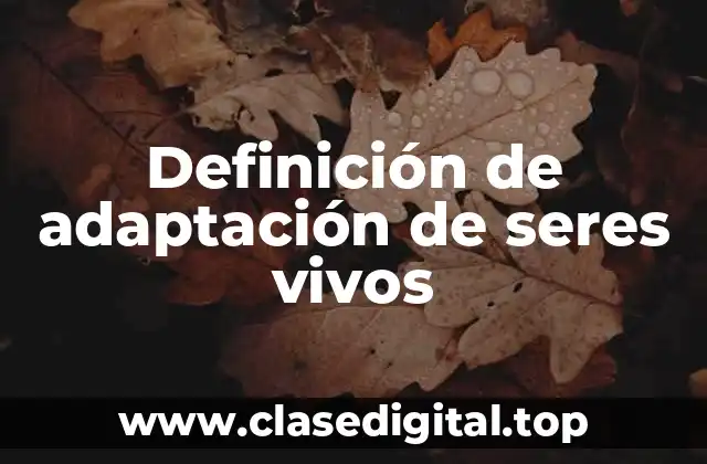 Definición de adaptación de seres vivos