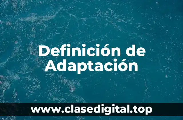 Definición de Adaptación