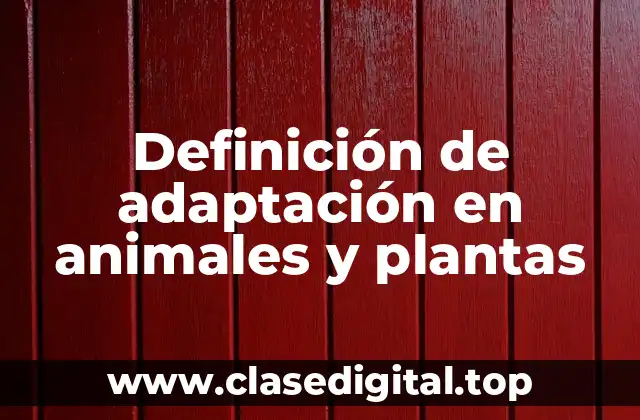 Definición de adaptación en animales y plantas