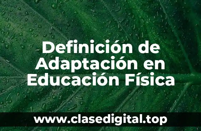 Definición de Adaptación en Educación Física