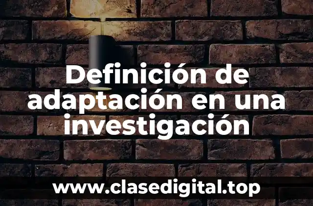 Definición de adaptación en una investigación