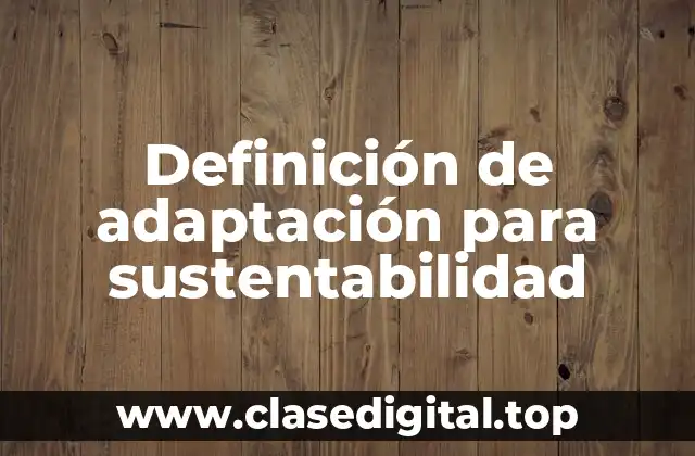 Definición de adaptación para sustentabilidad