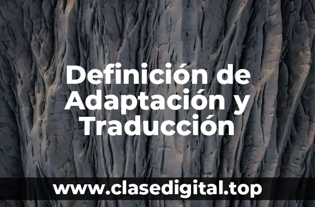 Definición de Adaptación y Traducción