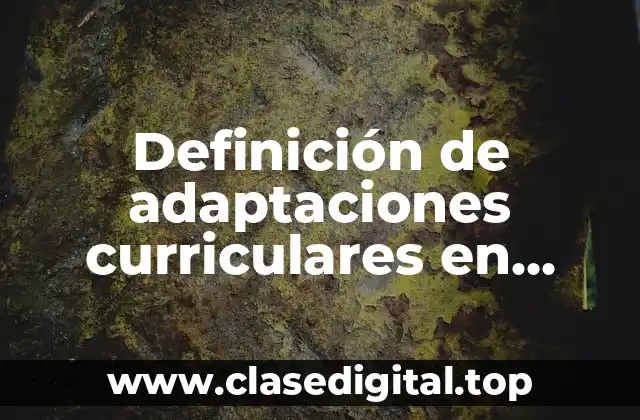 Definición de adaptaciones curriculares en secundaria argentina