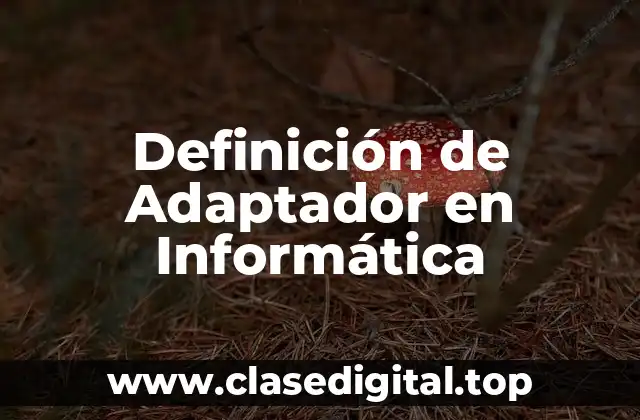 Definición de Adaptador en Informática