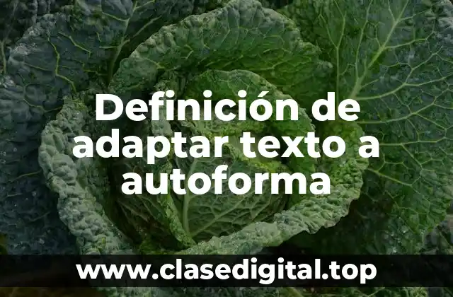 Definición de adaptar texto a autoforma
