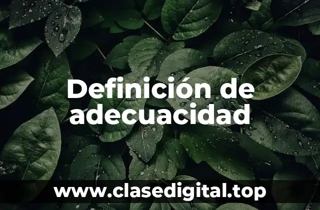 Definición de adecuacidad