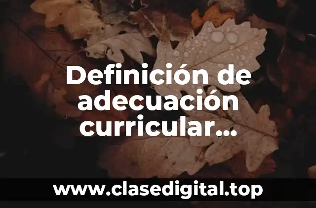 Ejemplos de adecuación curricular significativa