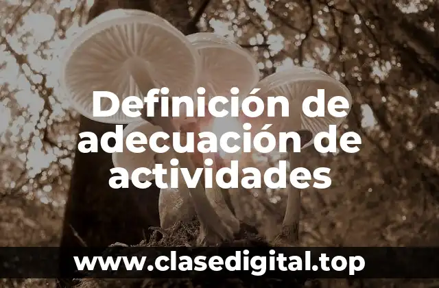 Definición técnica de adecuación de actividades
