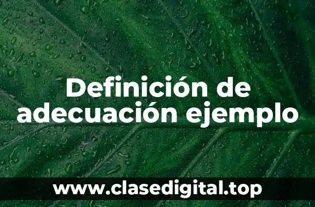 Definición de adecuación ejemplo
