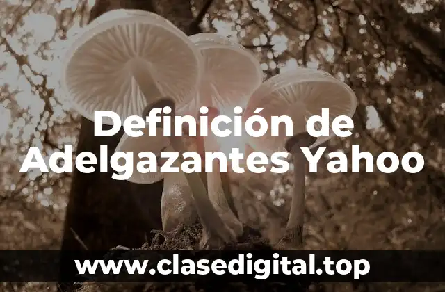 Definición de Adelgazantes Yahoo