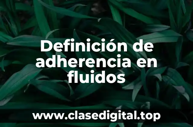 Definición de adherencia en fluidos