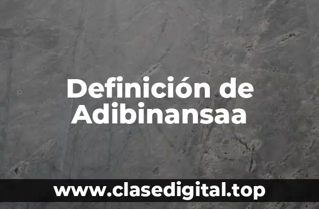 Definición de Adibinansaa