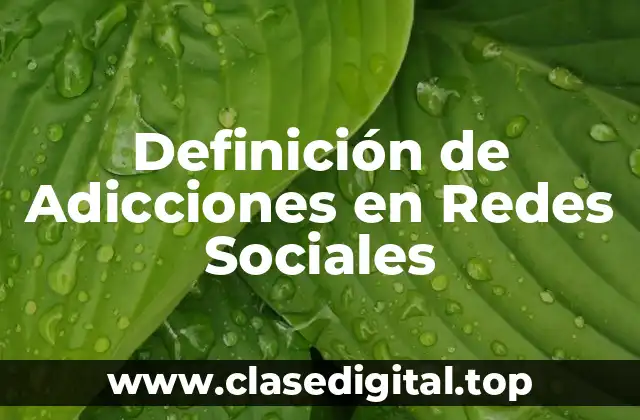 Definición de Adicciones en Redes Sociales