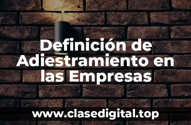 Definición de Adiestramiento en las Empresas