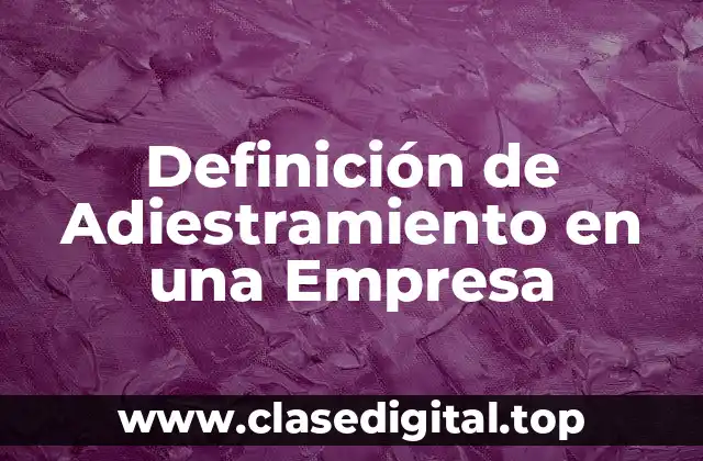 Definición Técnica de Adiestramiento en una Empresa