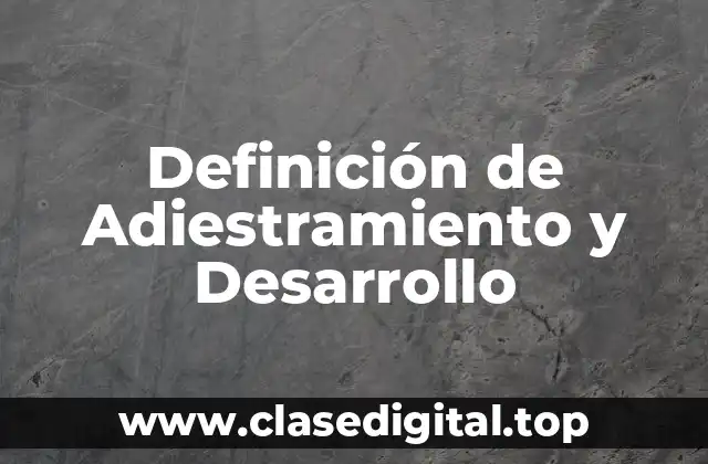 Definición de Adiestramiento y Desarrollo
