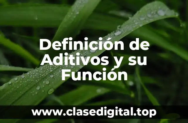 Definición de Aditivos y su Función