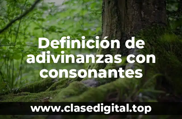 Definición de adivinanzas con consonantes