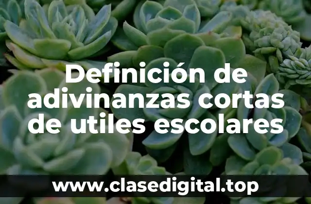 Definición de adivinanzas cortas de utiles escolares