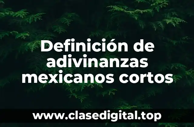 Definición de adivinanzas mexicanos cortos