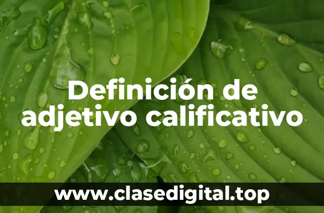 Ejemplos de adjetivo calificativo