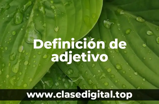 Definición técnica de adjetivo