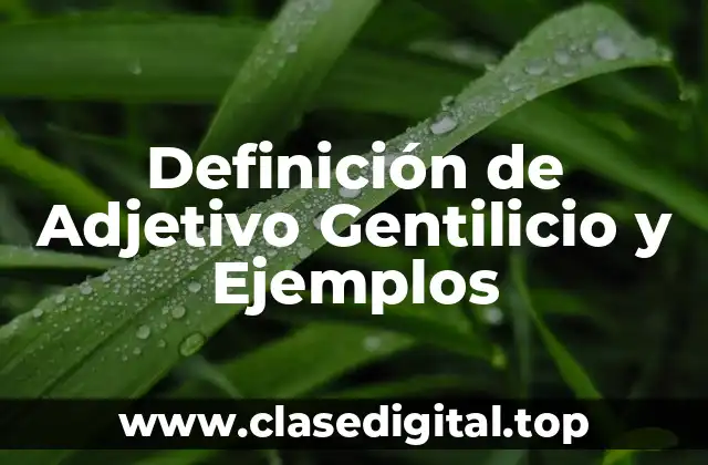 Definición de Adjetivo Gentilicio y Ejemplos