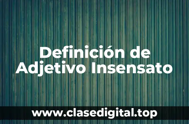 Definición de Adjetivo Insensato