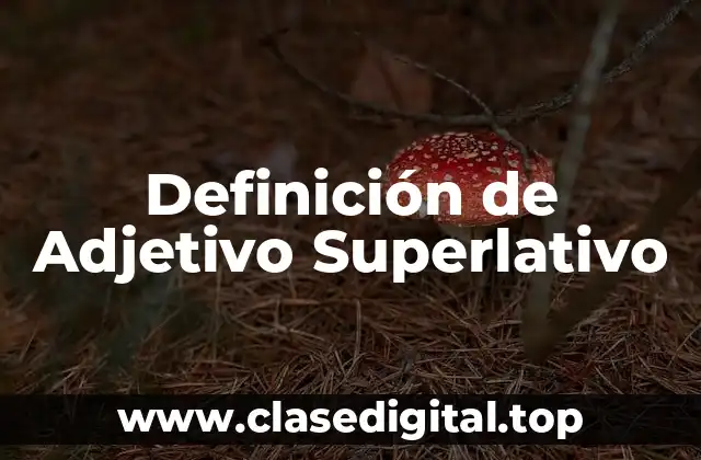 Definición Técnica de Adjetivo Superlativo