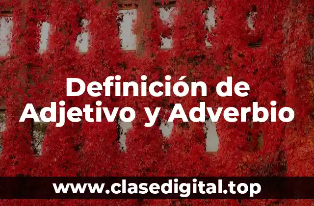 Definición de Adjetivo y Adverbio