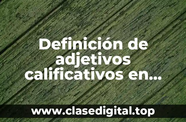 Ejemplos de adjetivos calificativos en español y inglés