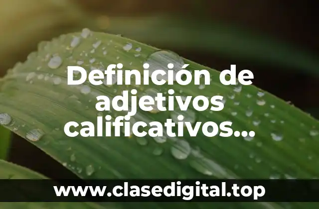 Ejemplos de adjetivos calificativos positivos
