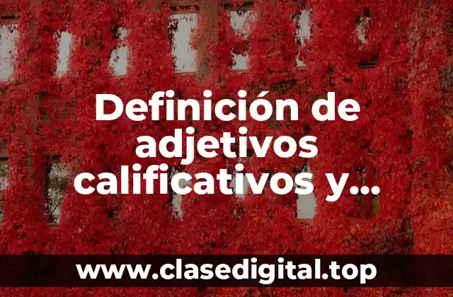 Definición técnica de adjetivos calificativos