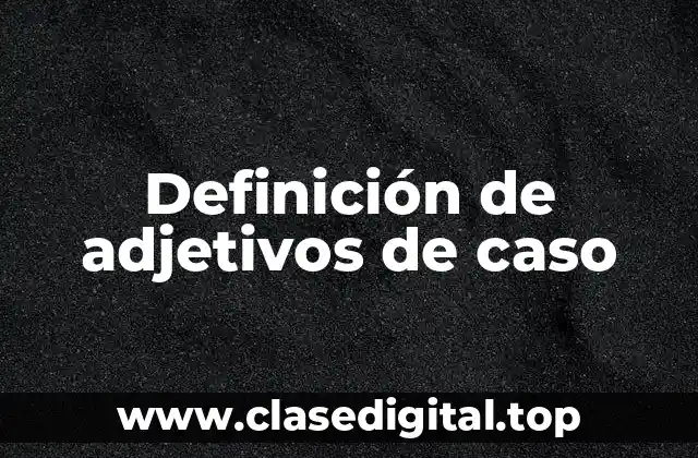 Definición de adjetivos de caso