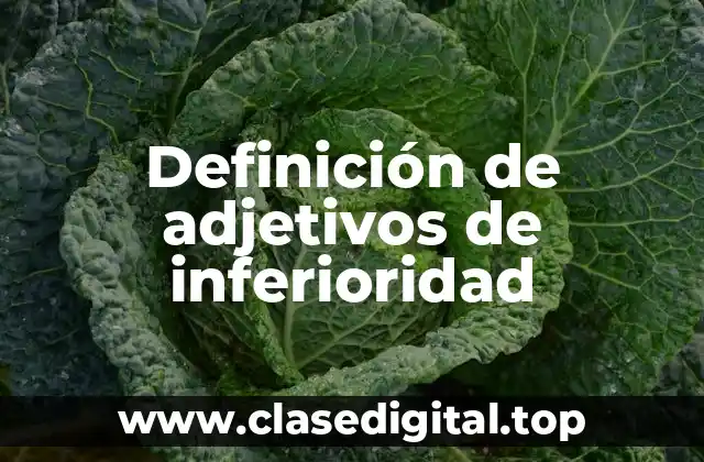 Definición de adjetivos de inferioridad