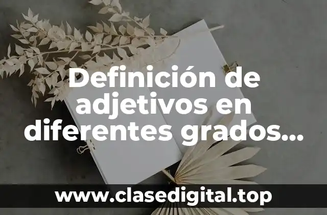 Definición de adjetivos en diferentes grados comparativos y superlativo