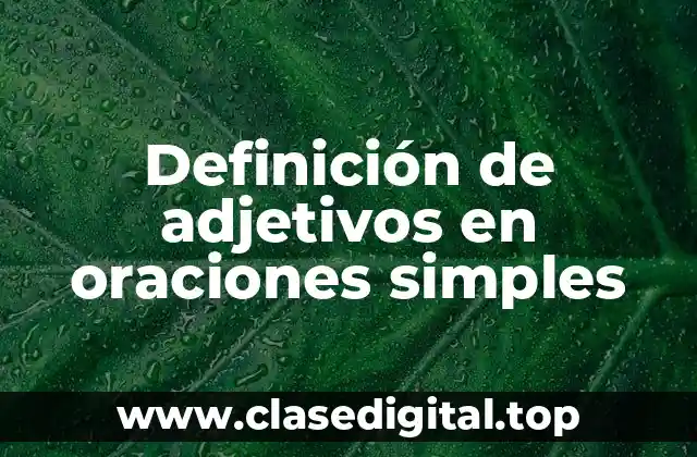 Definición de adjetivos en oraciones simples