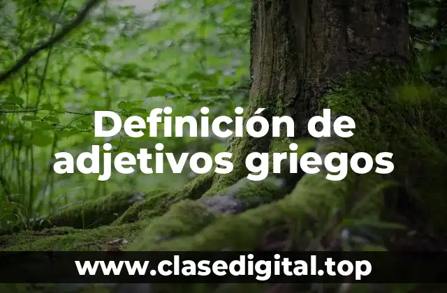 Definición de adjetivos griegos