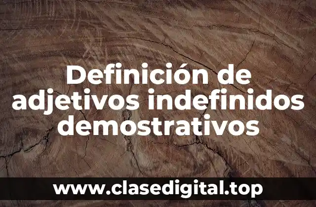 Ejemplos de adjetivos indefinidos demostrativos