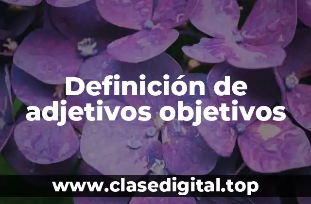 Definición de adjetivos objetivos
