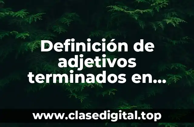 Definición de adjetivos terminados en consonante