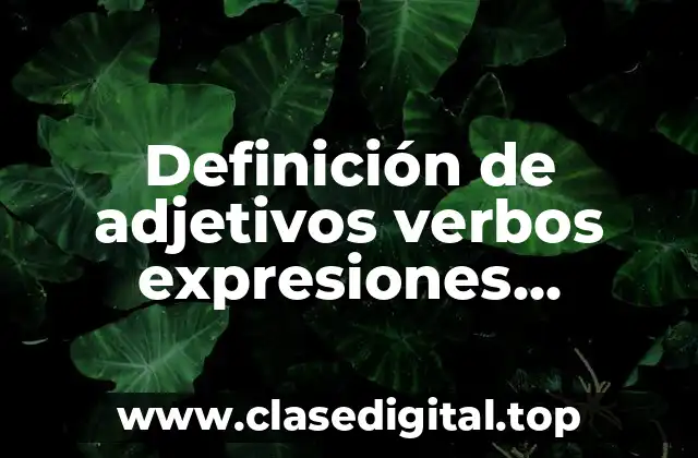 Definición de adjetivos verbos expresiones decantidad ingles