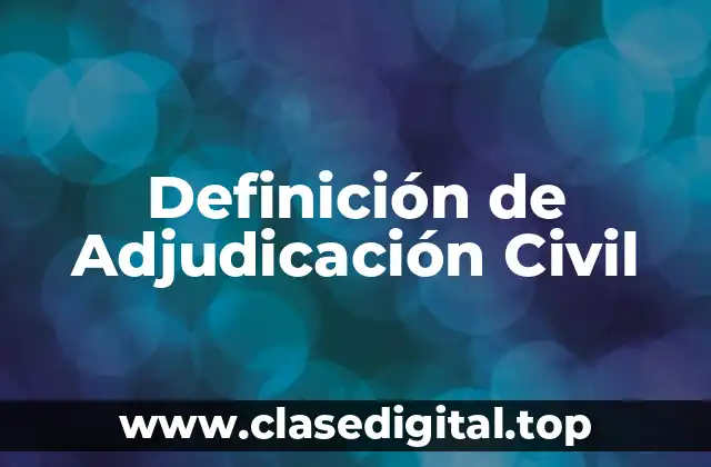 Definición de Adjudicación Civil