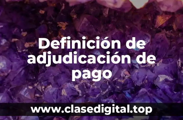 Definición de adjudicación de pago