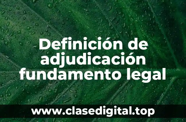 Definición de adjudicación fundamento legal