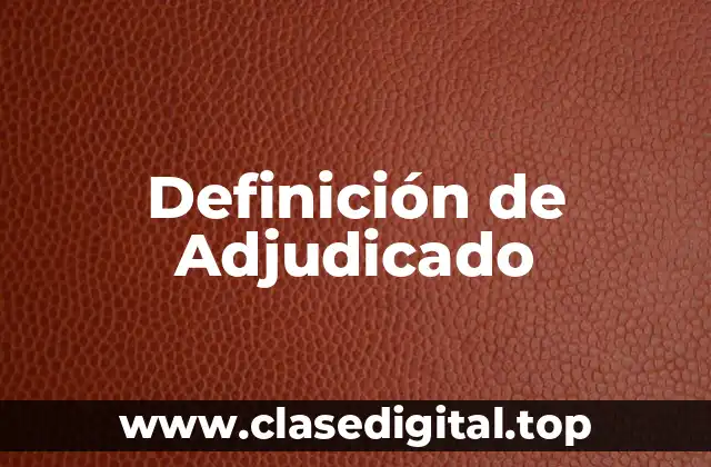 Definición de Adjudicado