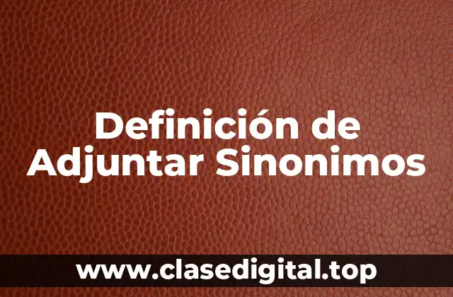 Definición de Adjuntar Sinonimos