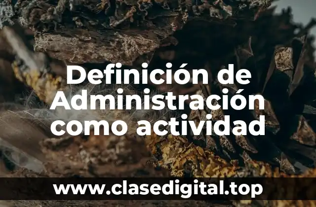 Definición de Administración como actividad