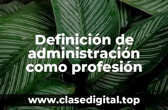 Definición de administración como profesión